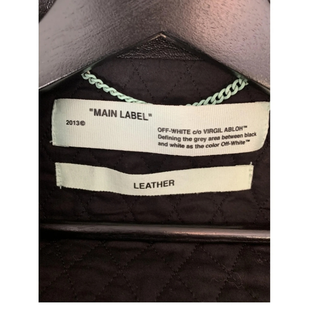 Sold On Ebay 11/30/2021π¨π¨ LIKE NEW (NO DAMAGE!!!!) OFF-WHITE LEATHER JACKET - Picture 5 of 10